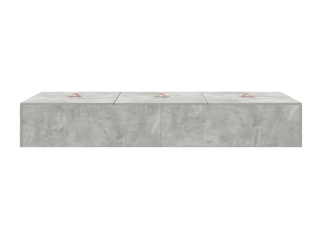 Cadre de lit avec rangement Gris béton 100 x 200 cm