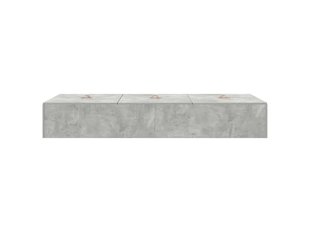 Cadre de lit avec rangement Gris béton 100 x 200 cm