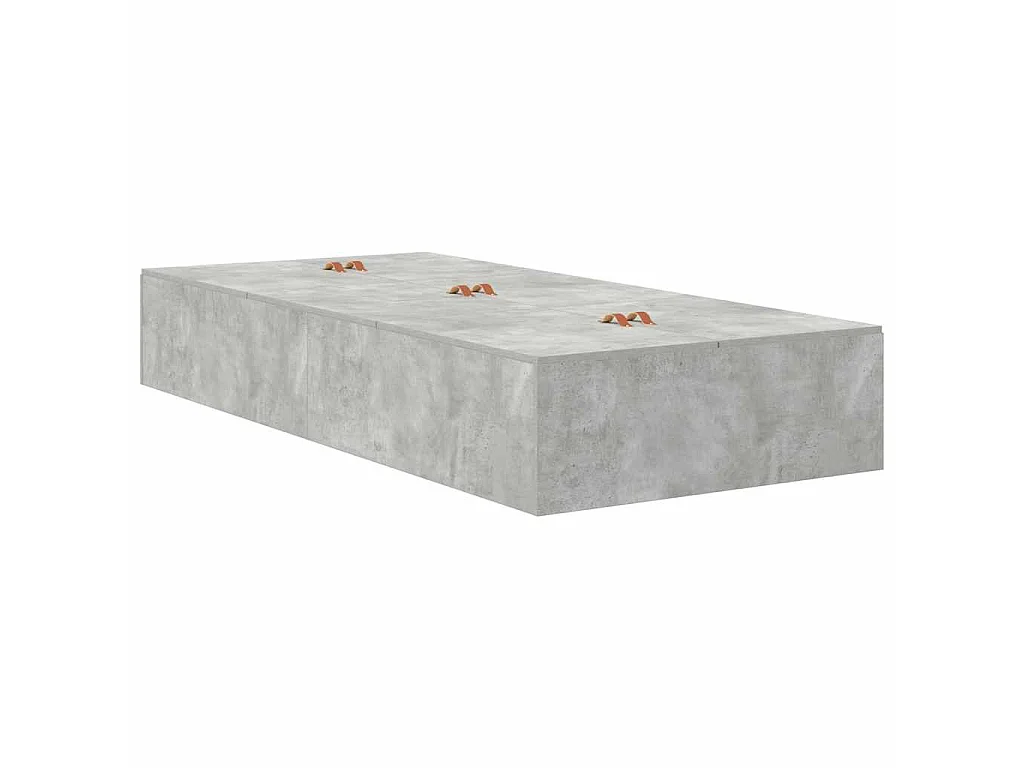 Cadre de lit avec rangement Gris béton 100 x 200 cm