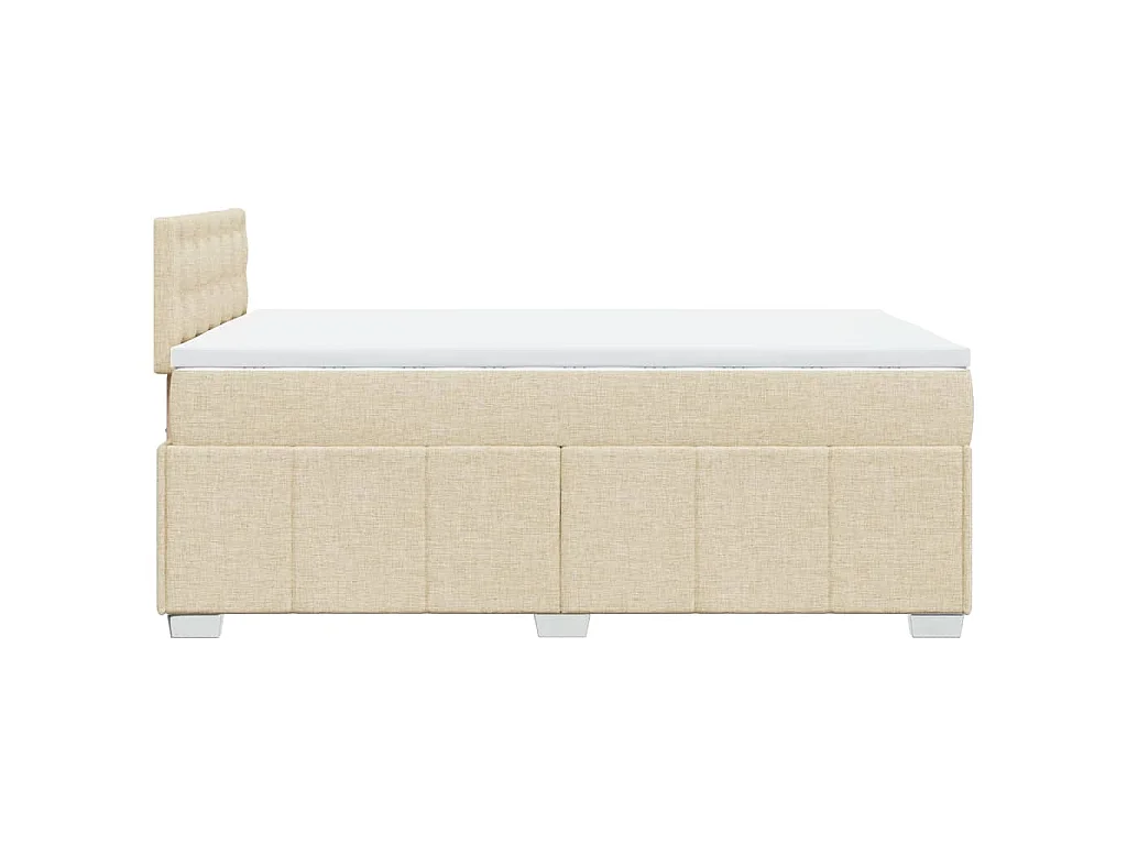 Sommier à lattes de lit avec matelas crème 120x190 cm tissu