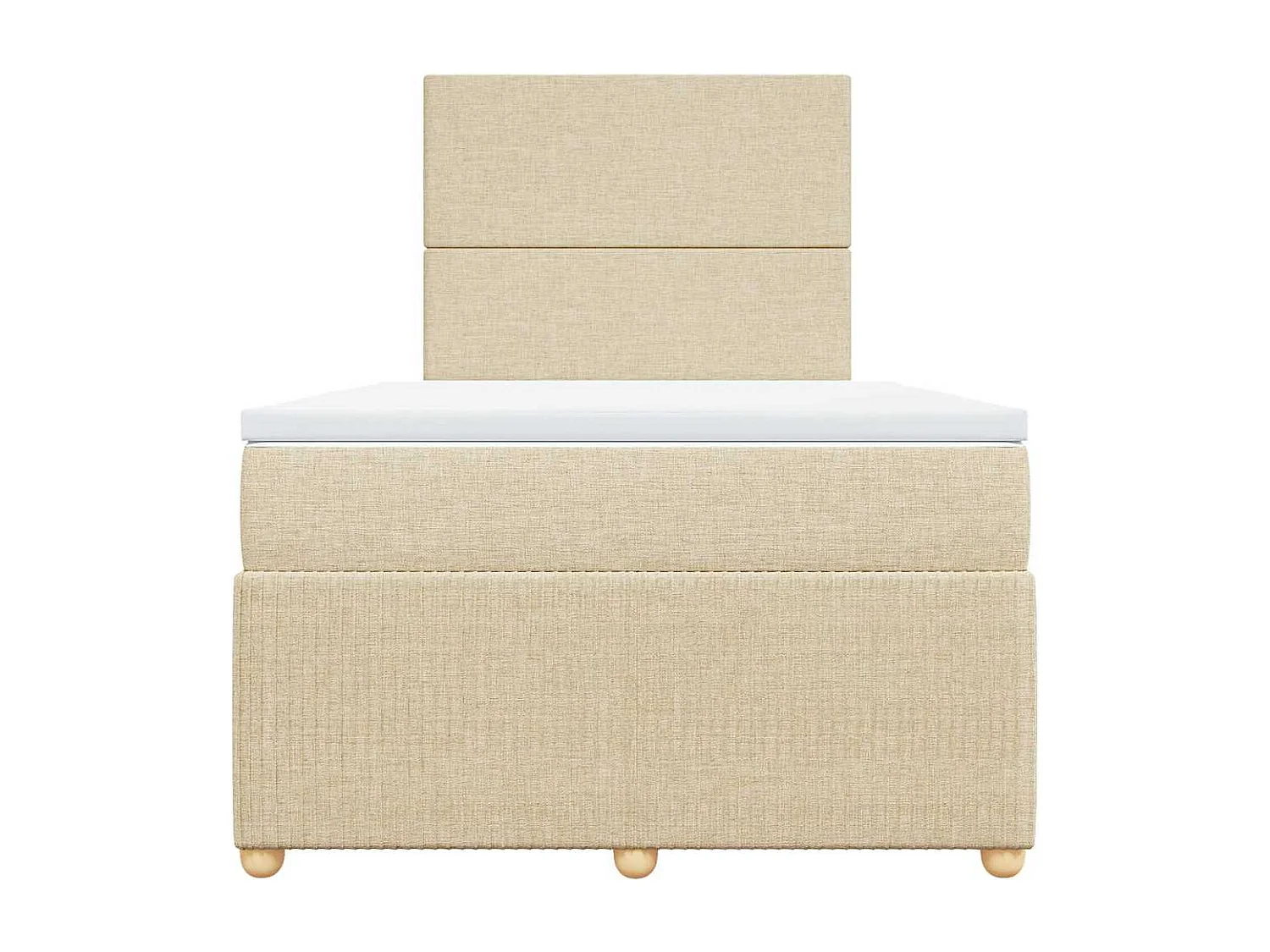 Giroletto a Molle con Materasso Crema 120x190 cm in Tessuto