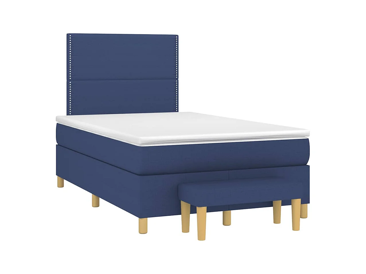 Sommier à lattes de lit avec matelas bleu 120x190 cm tissu