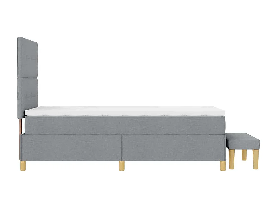 Letto a molle con testiera Grigio chiaro 200 x 100 cm Tessuto