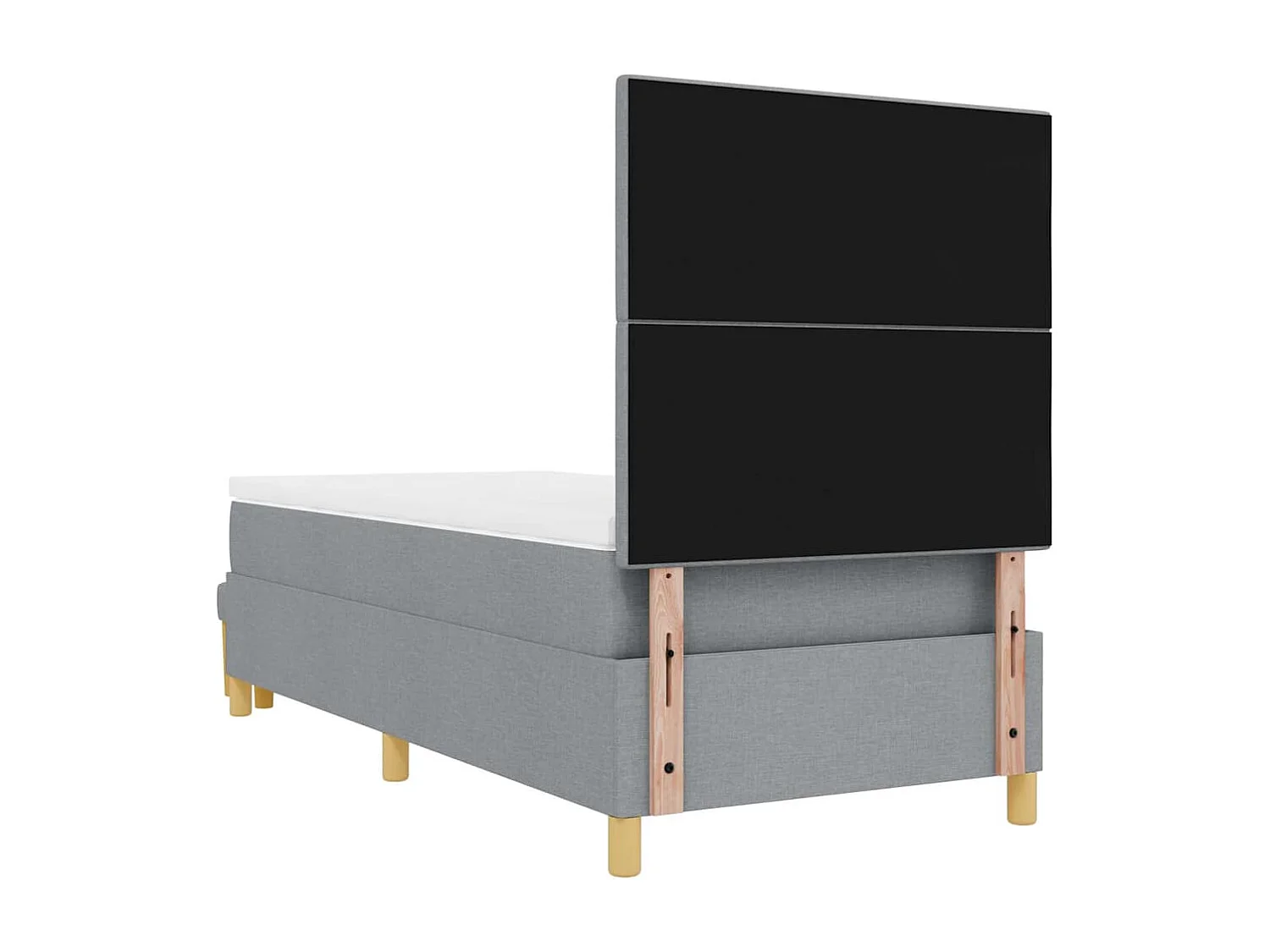 Letto a molle con testiera Grigio chiaro 200 x 100 cm Tessuto