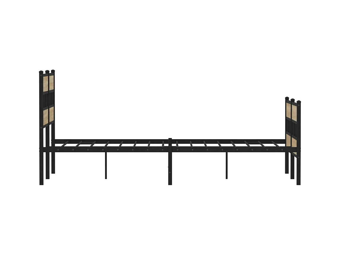 Cadre de lit en métal sans matelas chêne sonoma 120x190 cm