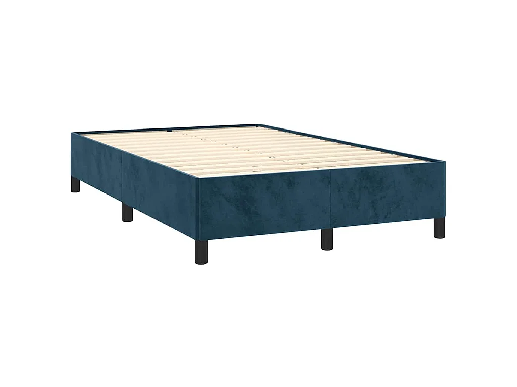 Boxspringbett mit Matratze Dunkelblau 120x190 cm Samt