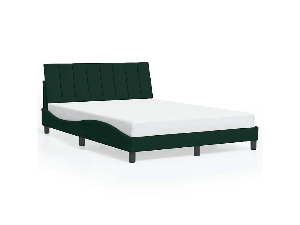 Bedframe met LED zonder matras "Hanko"  fluweel donkergroen 120x200 cm