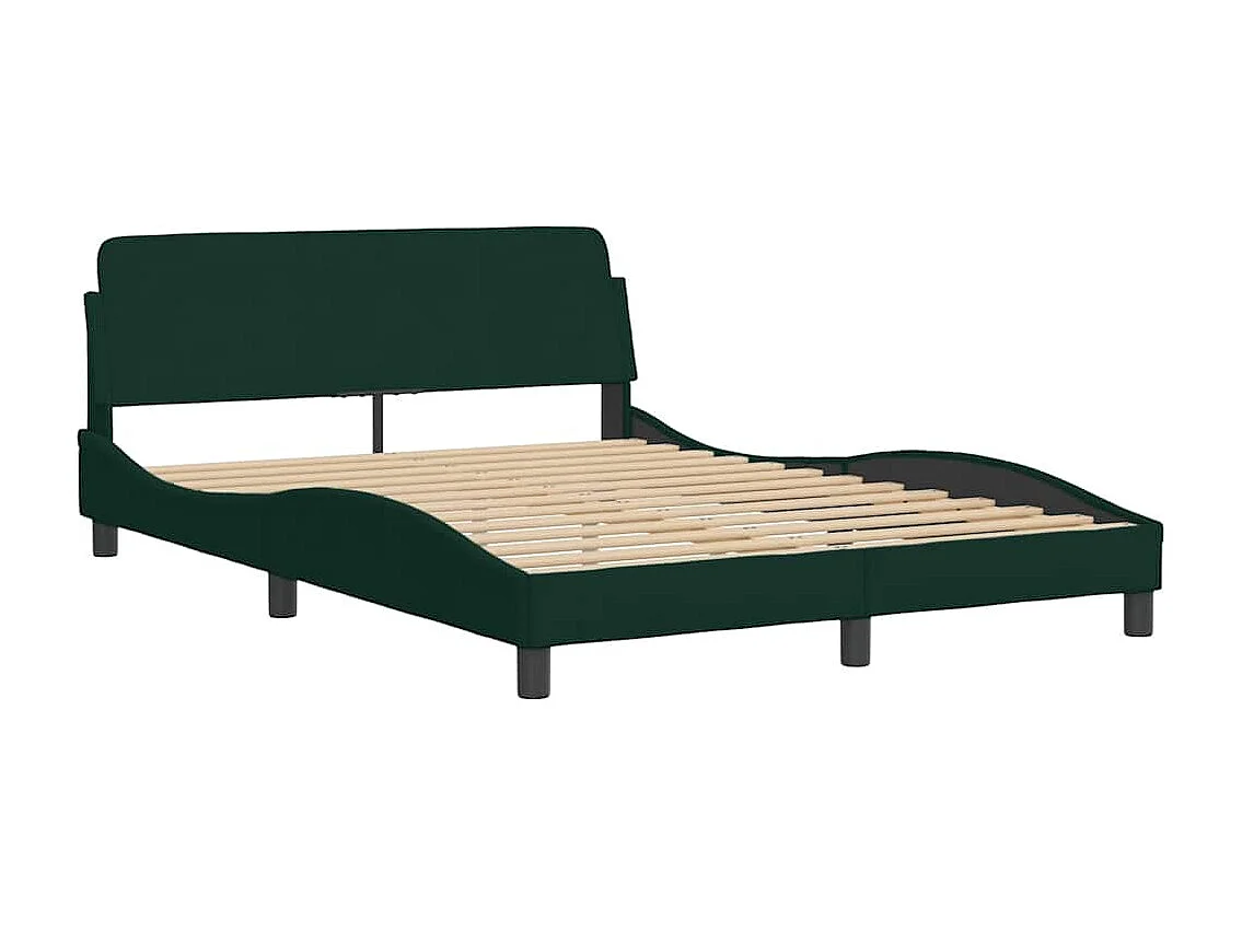 Bedframe met LED zonder matras "Hanko"  fluweel donkergroen 120x200 cm