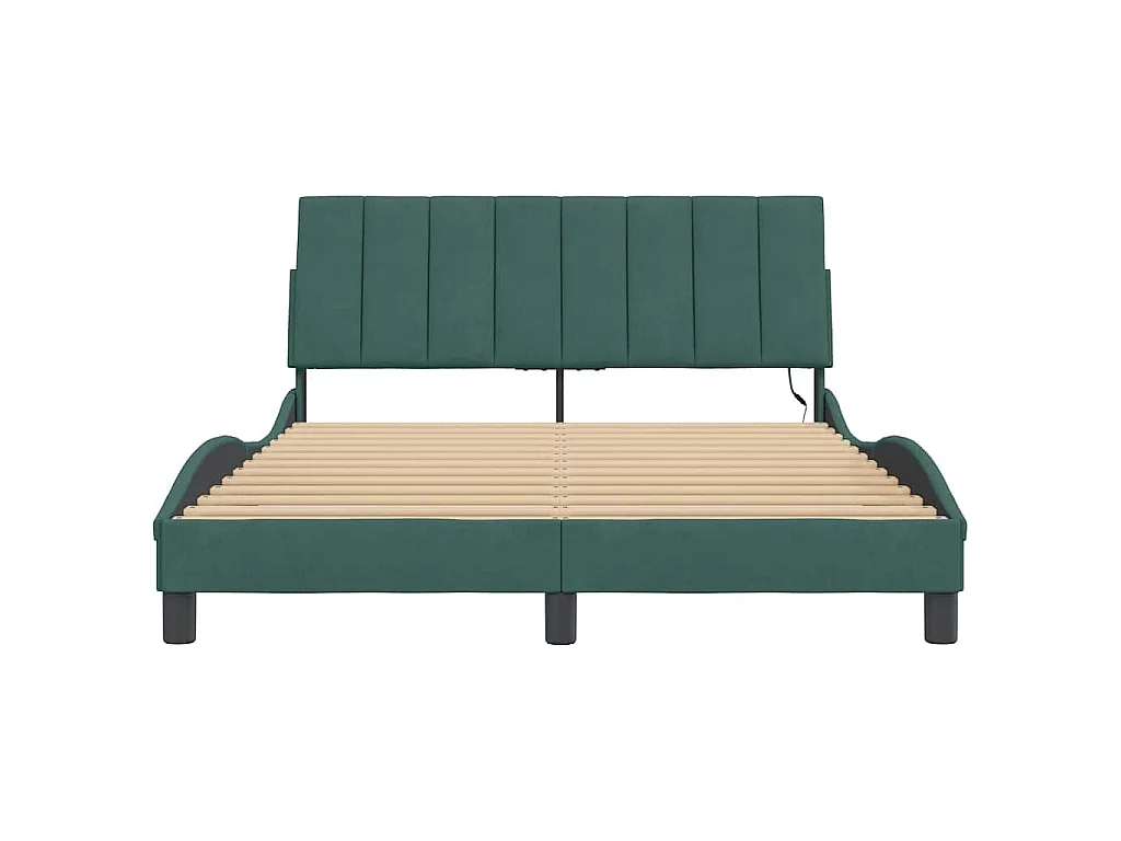 Bedframe met LED zonder matras "Hanko" donkergroen 120x200 cm