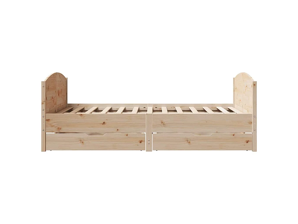 Estructura de cama sin colchón madera maciza de pino 120x190 cm