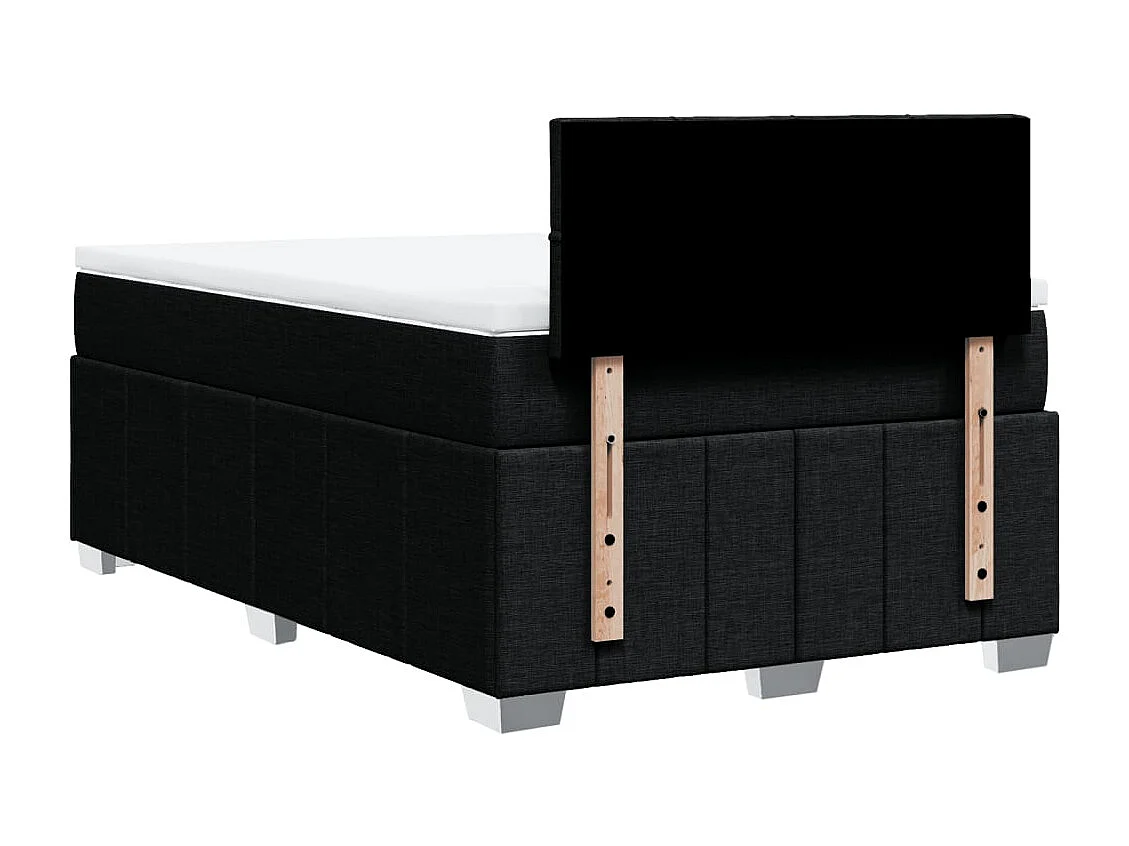 Sommier à lattes de lit avec matelas noir 120x190 cm tissu