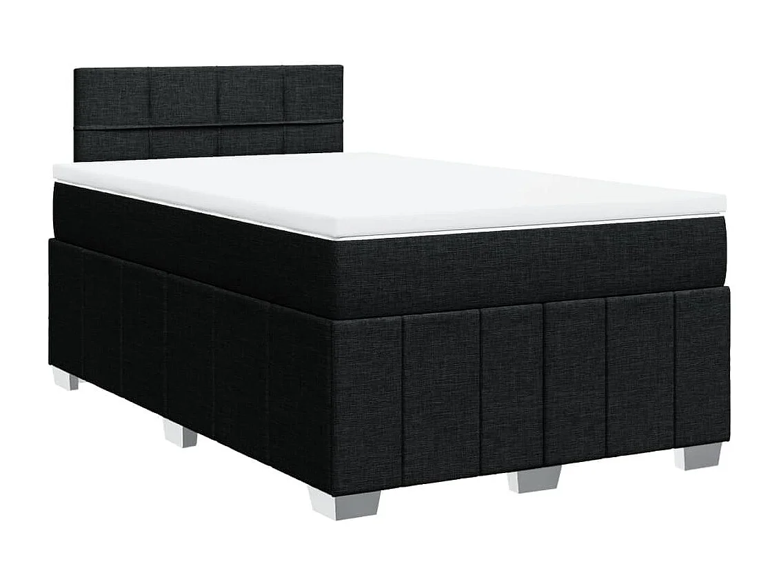 Cama boxspring com colchão 120x190 cm tecido preto