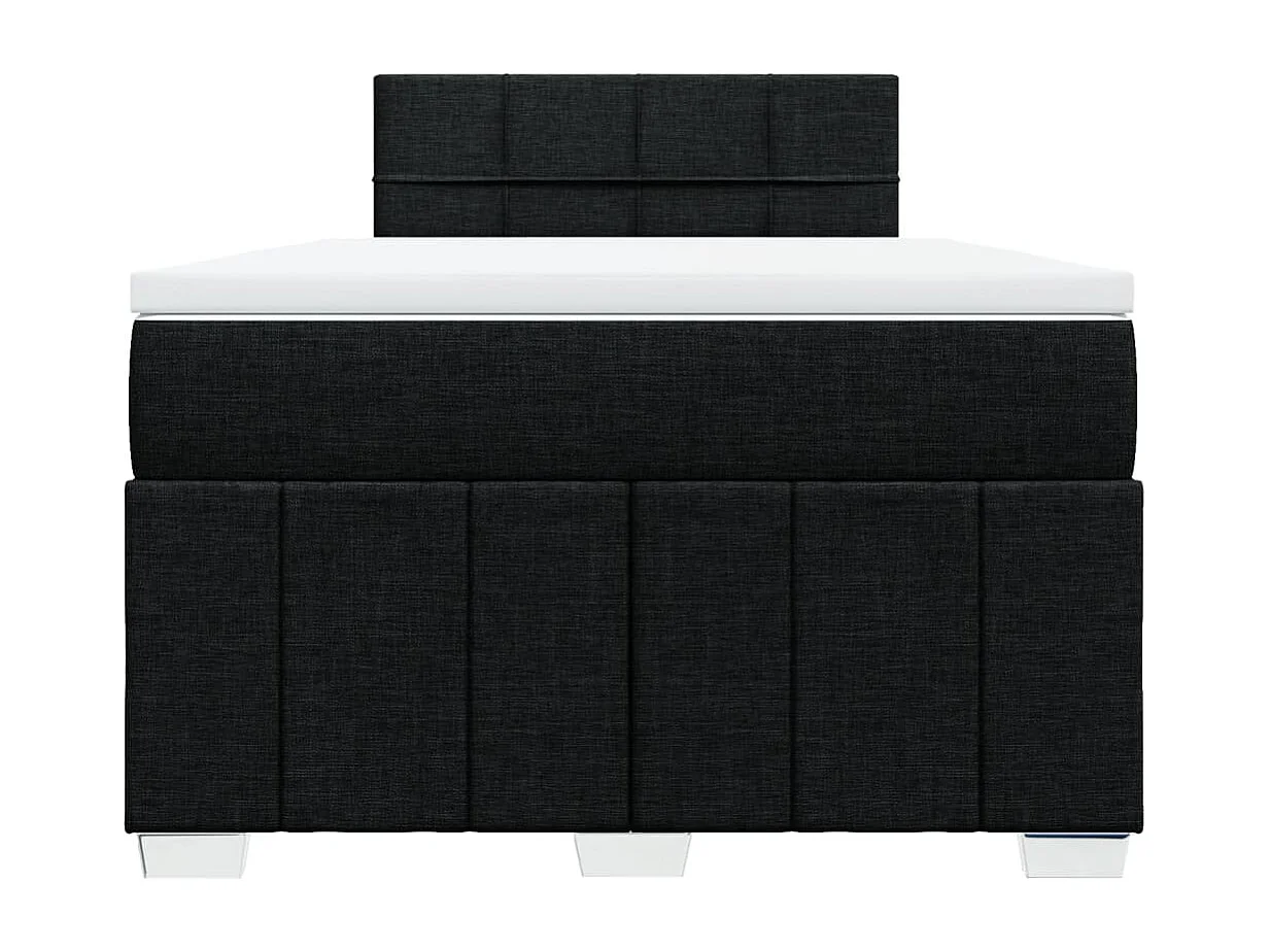 Cama boxspring com colchão 120x190 cm tecido preto