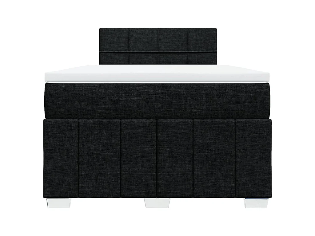 Cama boxspring com colchão 120x190 cm tecido preto