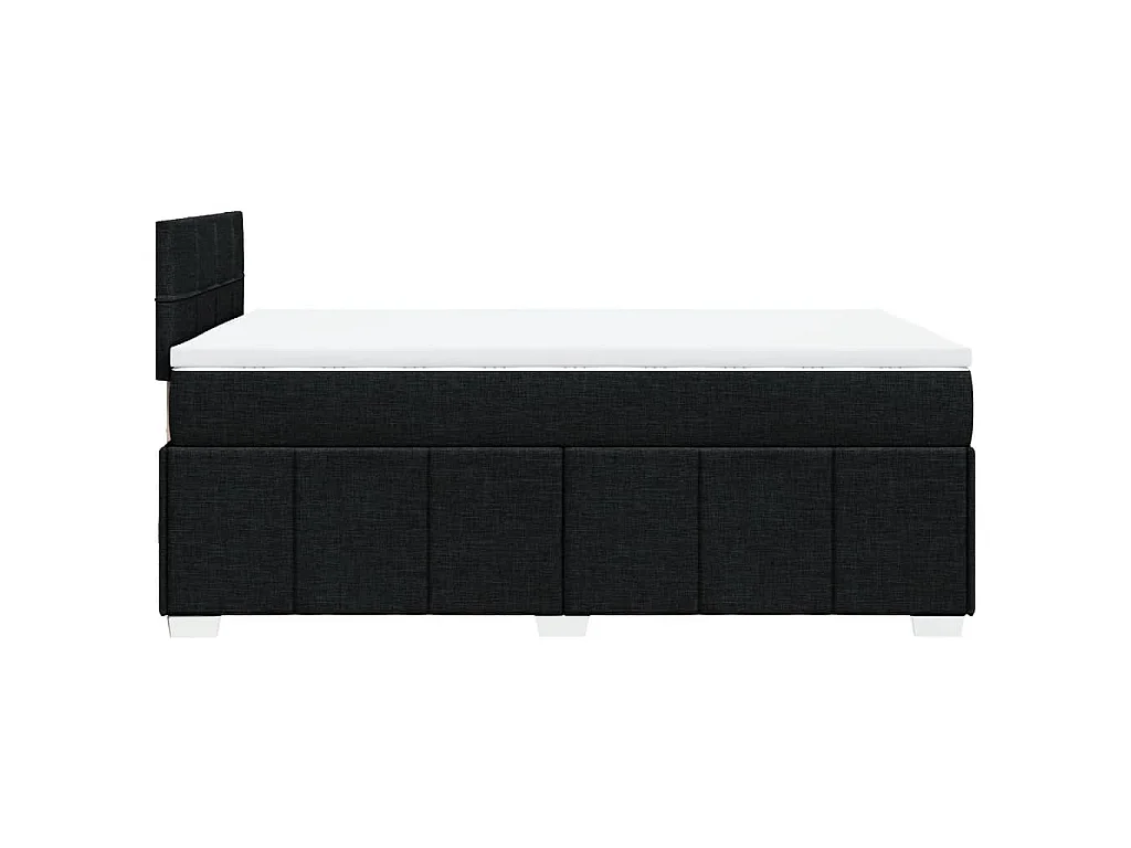 Cama boxspring com colchão 120x190 cm tecido preto