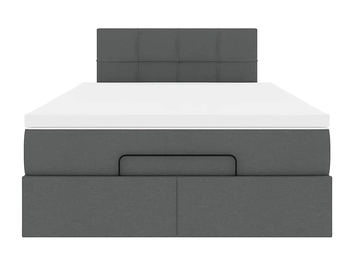 Pouf Letto con Materasso Grigio Scuro 120x200 cm in Tessuto