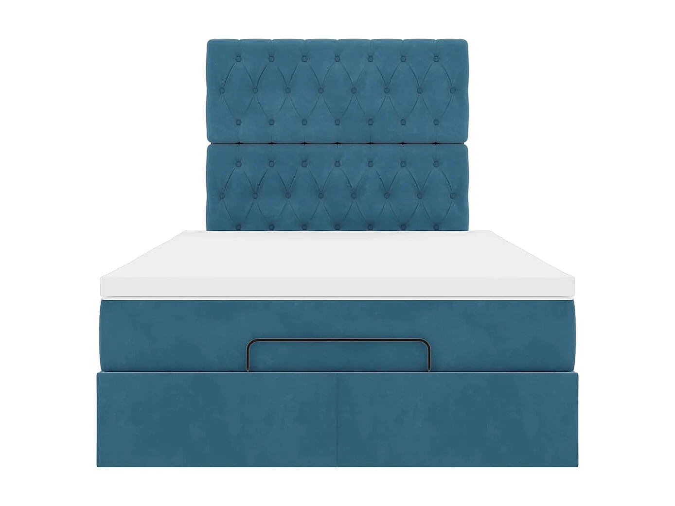 Ottoman bed met matrassen 120x200cm fluweel donkerblauw