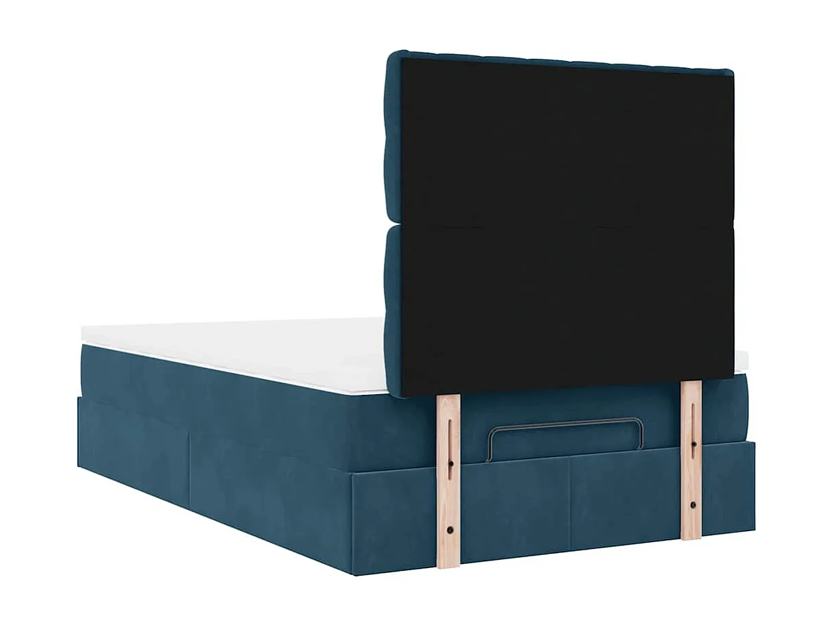Ottoman bed met matrassen 120x200cm fluweel donkerblauw