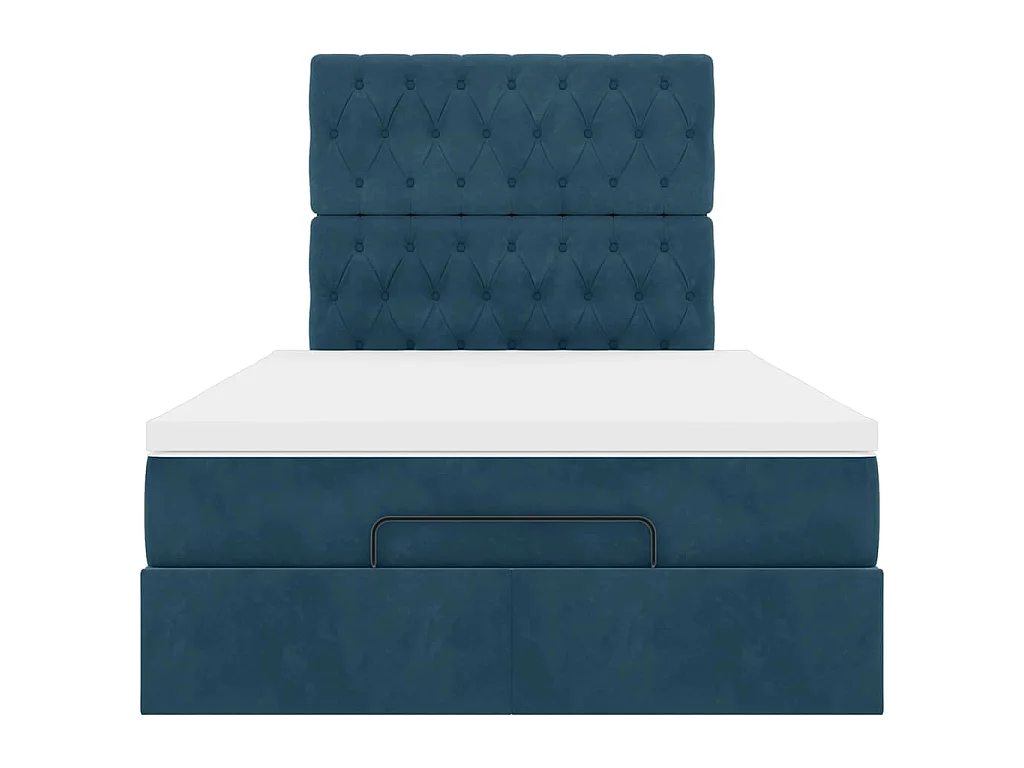 Ottoman bed met matrassen 120x200cm fluweel donkerblauw