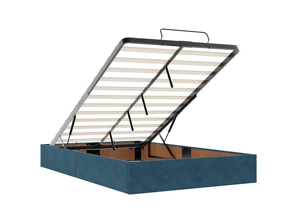 Ottoman bed met matrassen 120x200cm fluweel donkerblauw