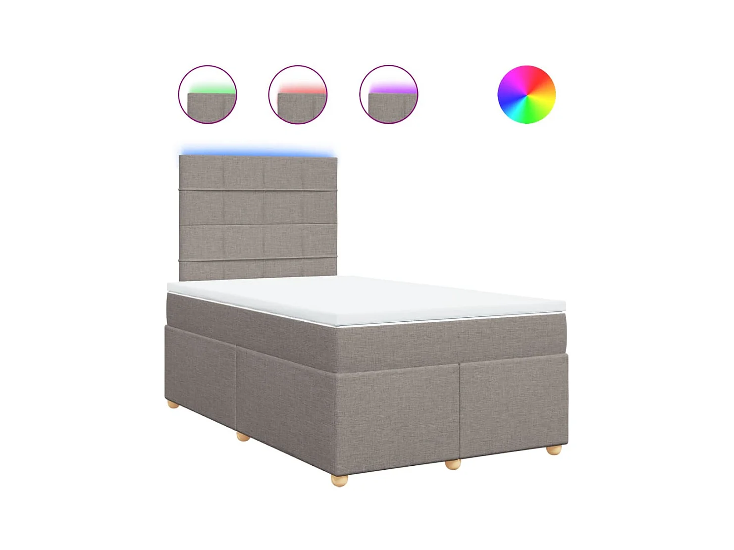 Boxspring met matras stof taupe 120x190 cm