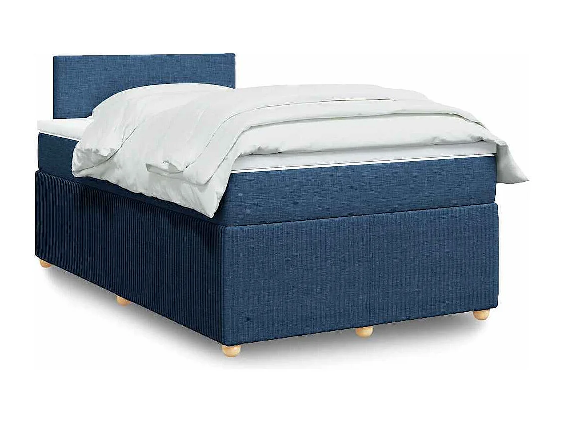 Boxspring met matras stof blauw 120x190 cm