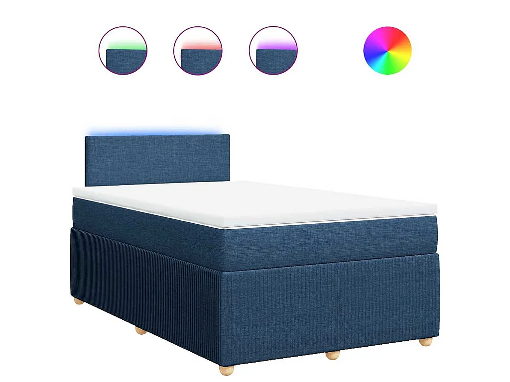 Boxspringbett mit Matratze Blau 120x190 cm Stoff