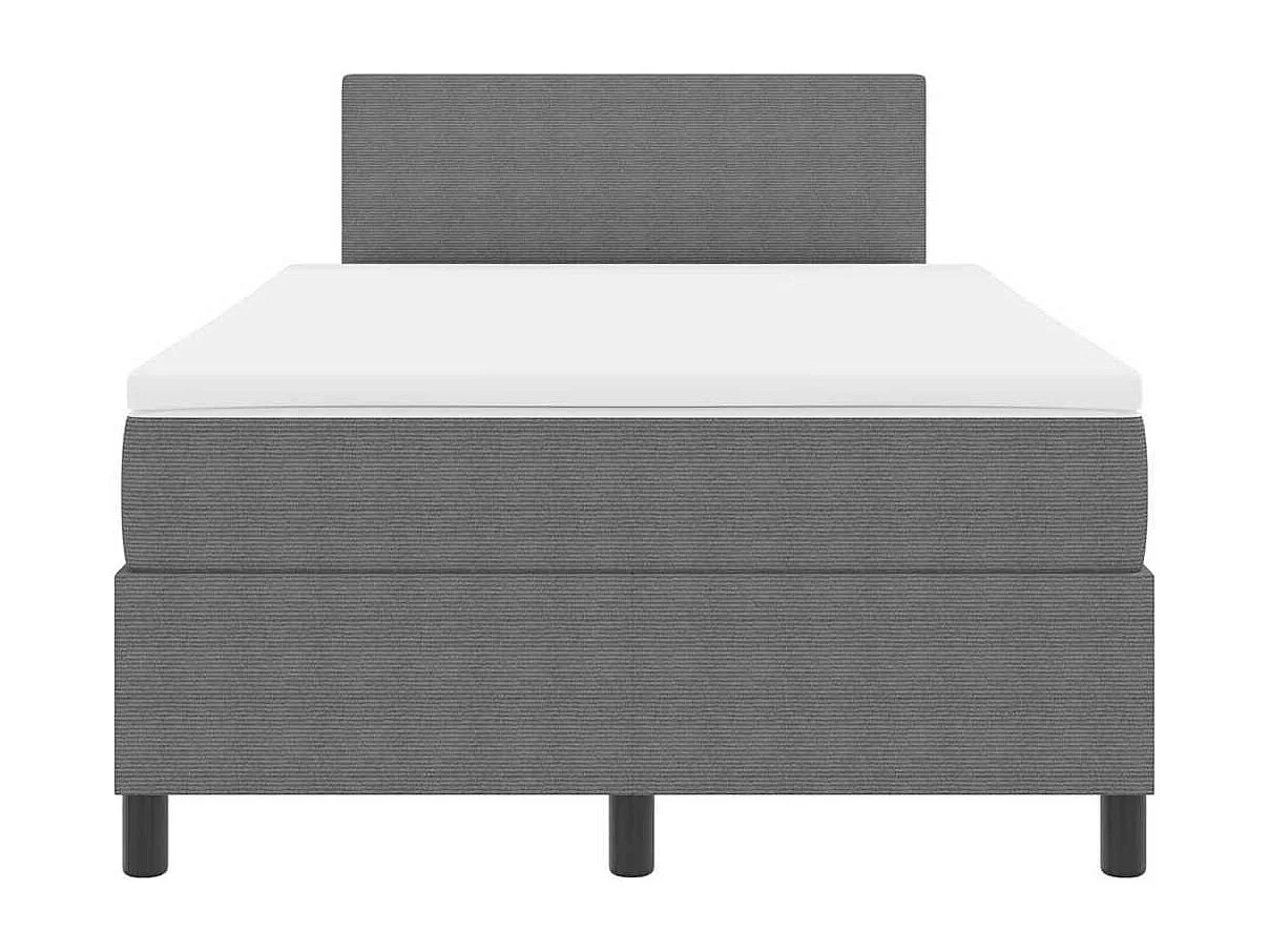 Lit à ressorts Gris clair et blanc 120 x 200 cm