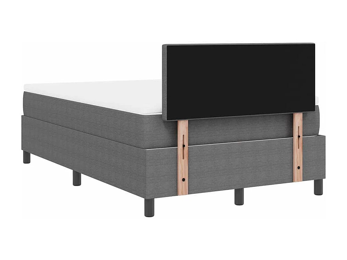 Lit à ressorts Gris clair et blanc 120 x 200 cm