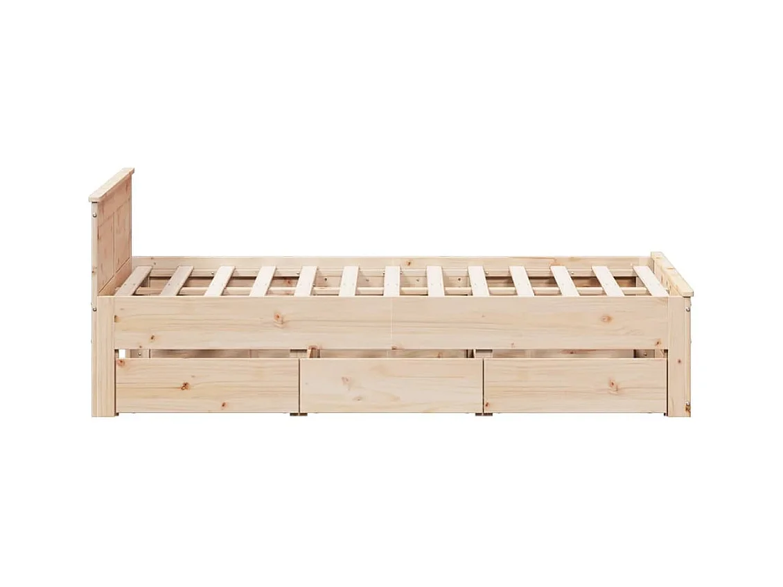 Cadre de lit sans matelas avec tête de lit 120x200 cm bois pin