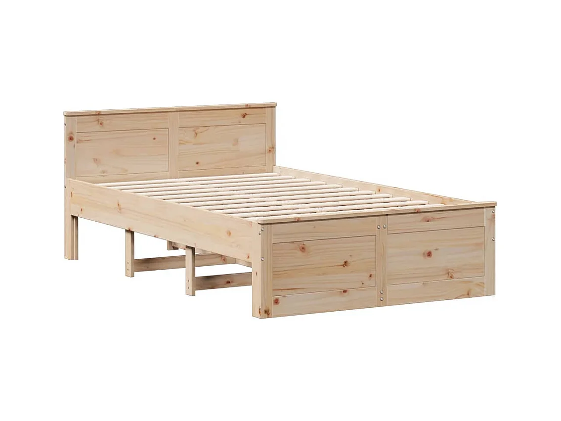 Cadre de lit sans matelas avec tête de lit 120x200 cm bois pin