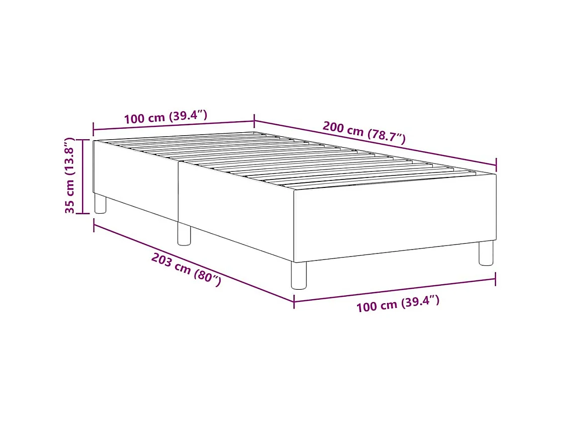 Letto a molle Grigio Verde 100 x 200 cm