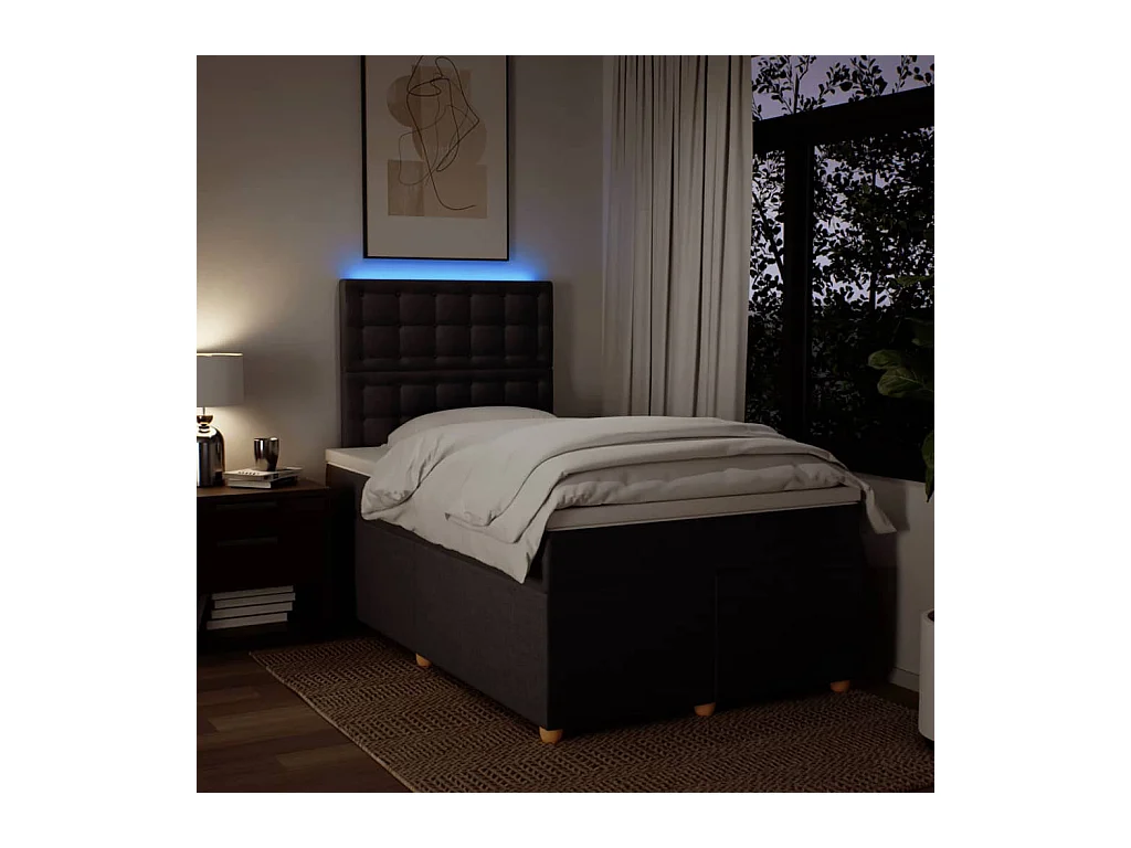 Boxspringbett mit Matratze Dunkelbraun 120x190 cm Stoff