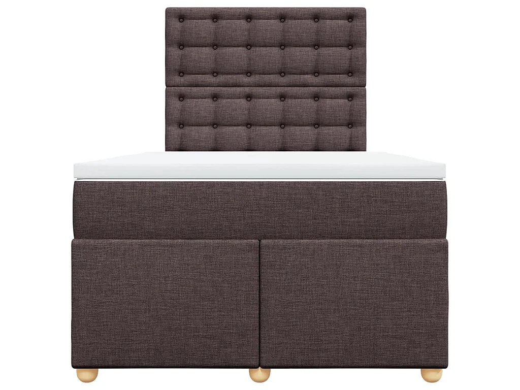 Giroletto a Molle con Materasso Marrone Scuro 120x190cm Tessuto