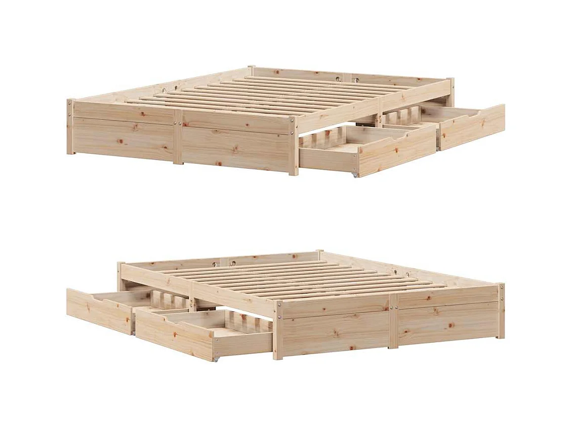 Cadre de lit sans matelas 120x200 cm bois de pin massif