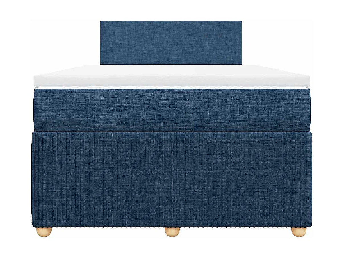 Boxspringbett mit Matratze Blau 120x200 cm Stoff