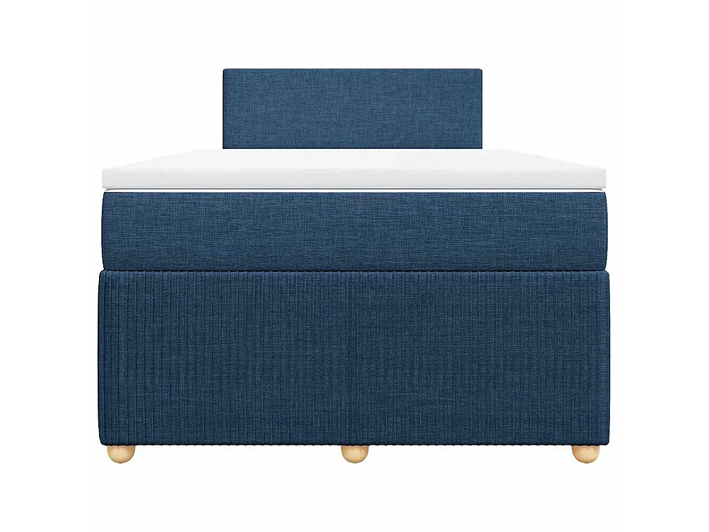 Sommier à lattes de lit avec matelas Bleu 120x200 cm Tissu