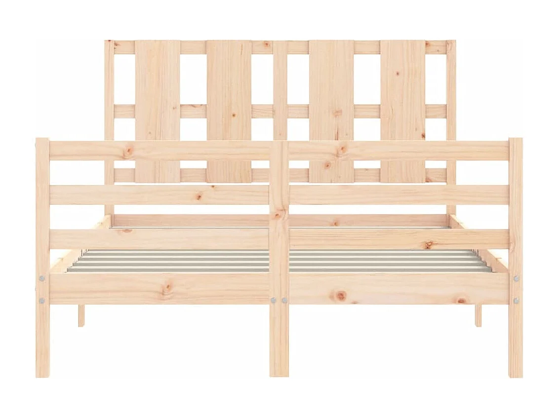 Bedframe met hoofdbord massief hout 120x200 cm