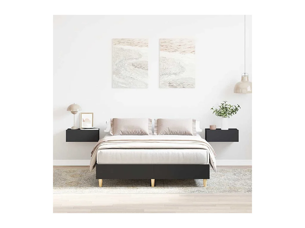 Cadre de lit sans matelas noir 120x200 cm