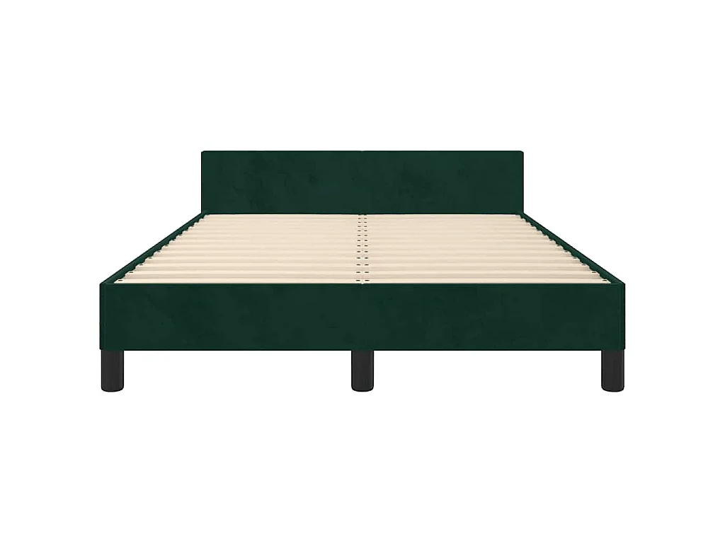 Cadre de lit sans matelas vert foncé 120x190 cm velours