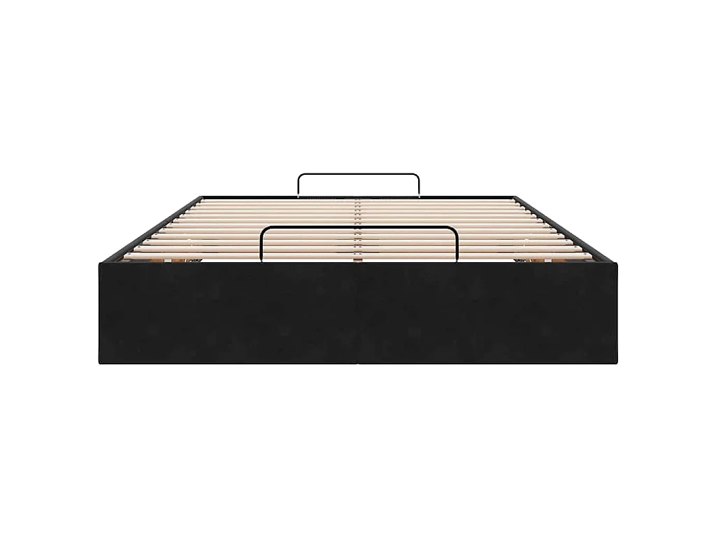 Ottoman Bed Frame Sem Colchão Preto 120x200 cm Veludo