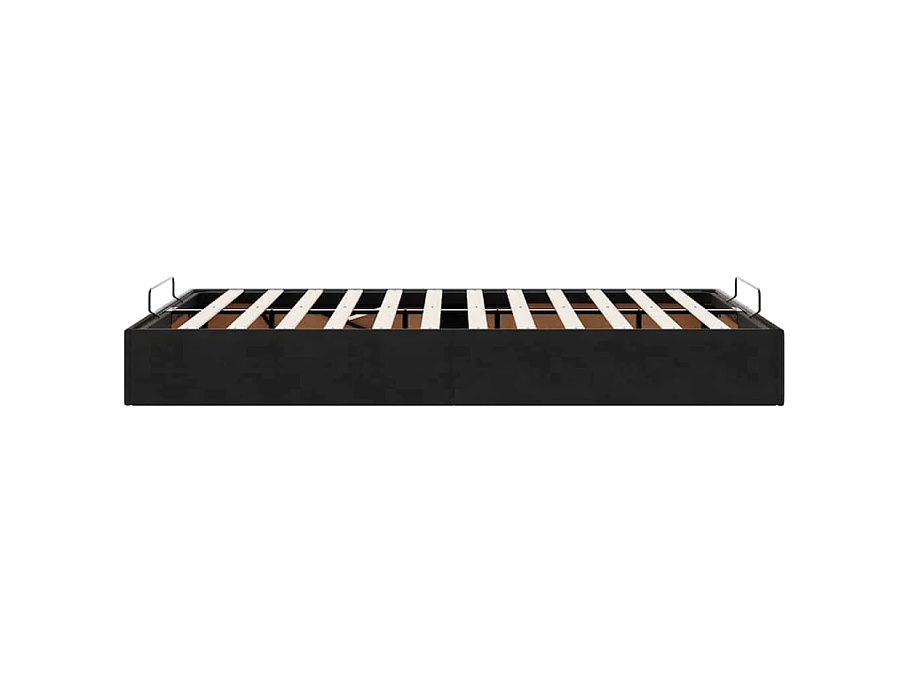 Struttura Letto Pouf Senza Materasso Nero 120x200 cm Velluto