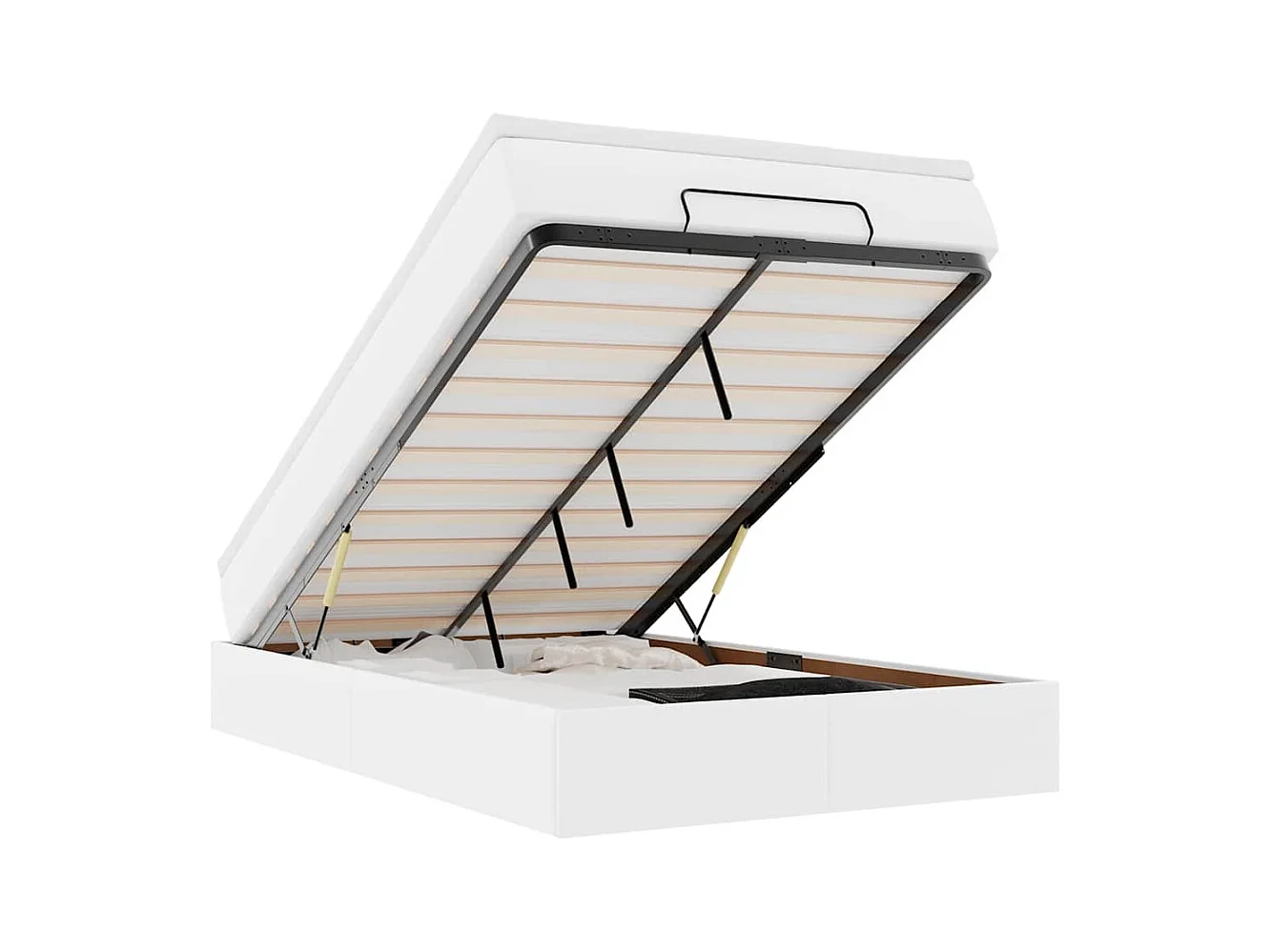 Ottoman-Bett mit Matratze Weiß 120x200 cm Kunstleder