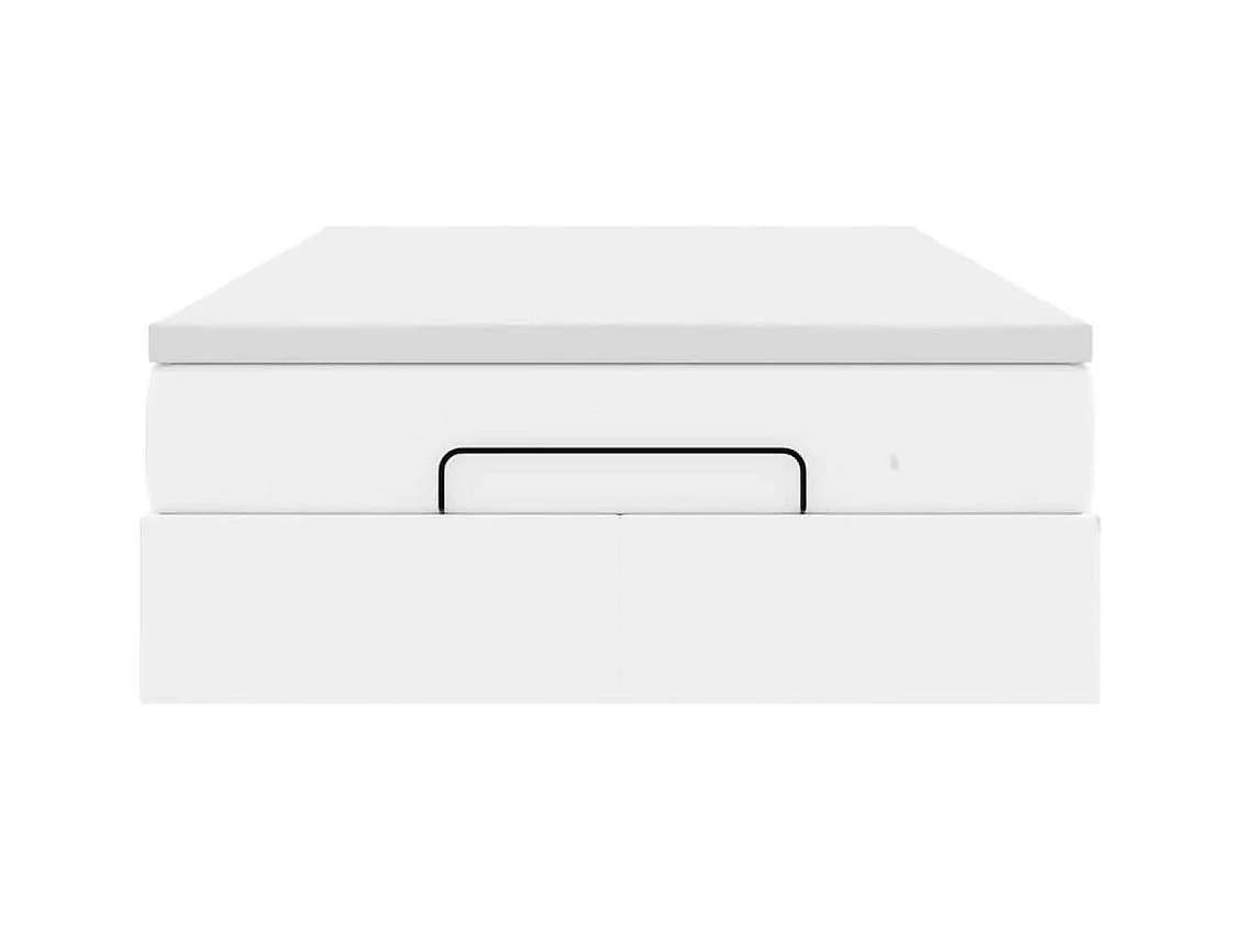 Ottoman-Bett mit Matratze Weiß 120x200 cm Kunstleder