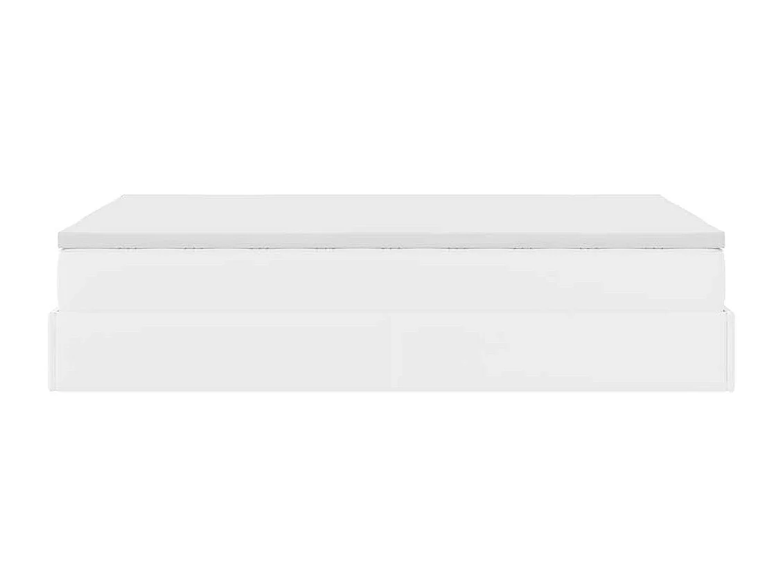 Struttura Letto Pouf con Materasso Bianco 120x200 cm Similpelle