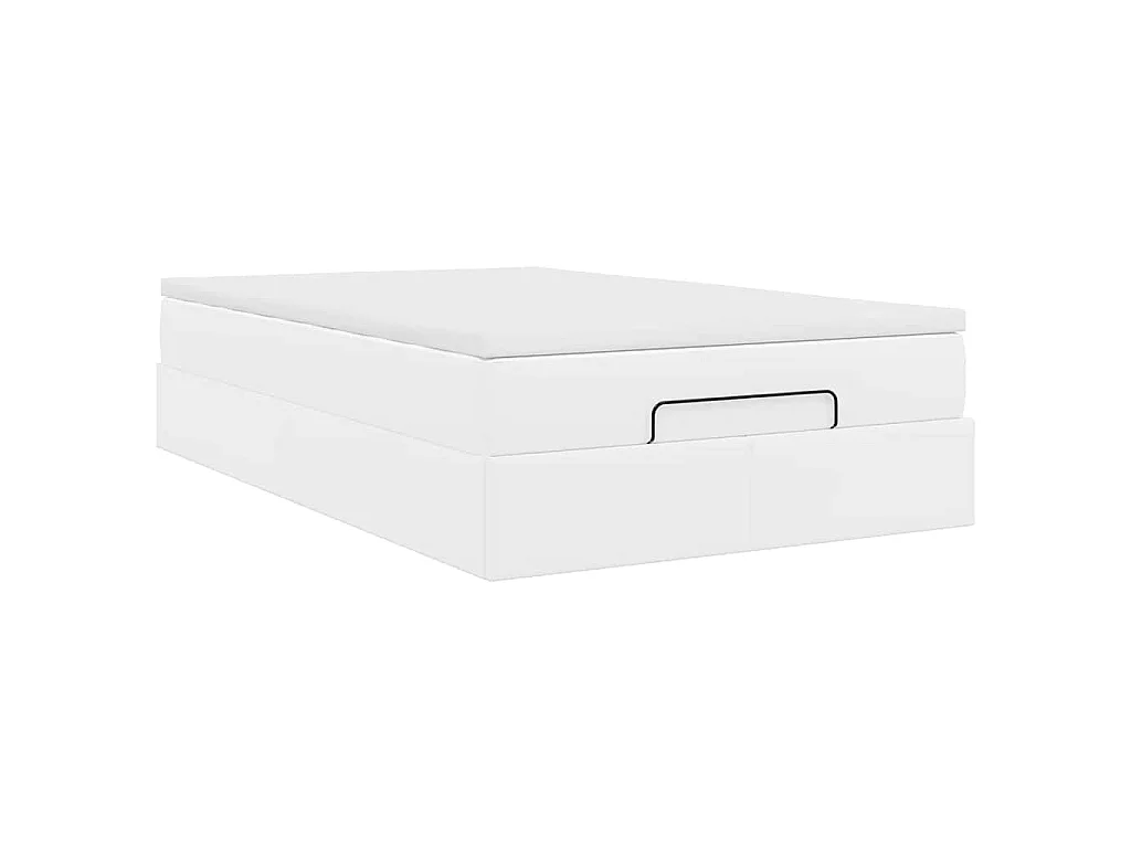 Ottoman bed met matras 120x200cm kunstleer wit