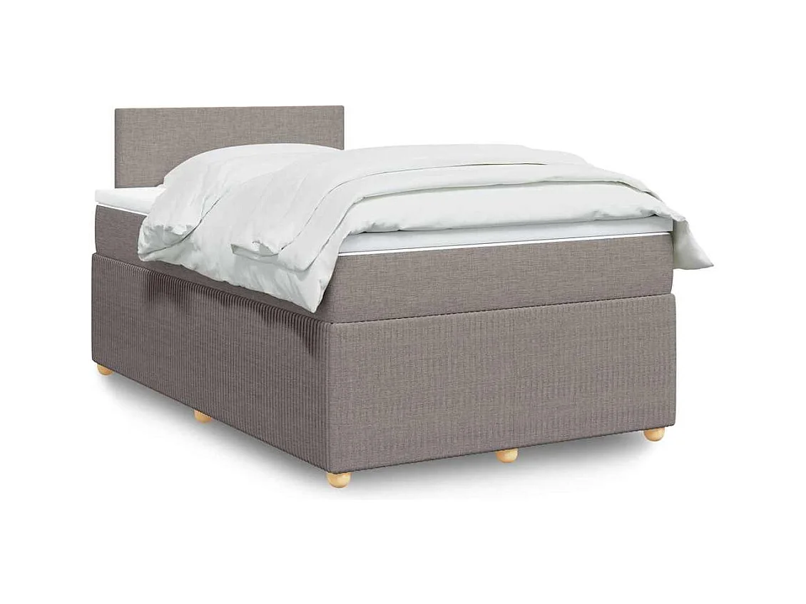 Sommier à lattes de lit avec matelas Taupe 120x200 cm Tissu