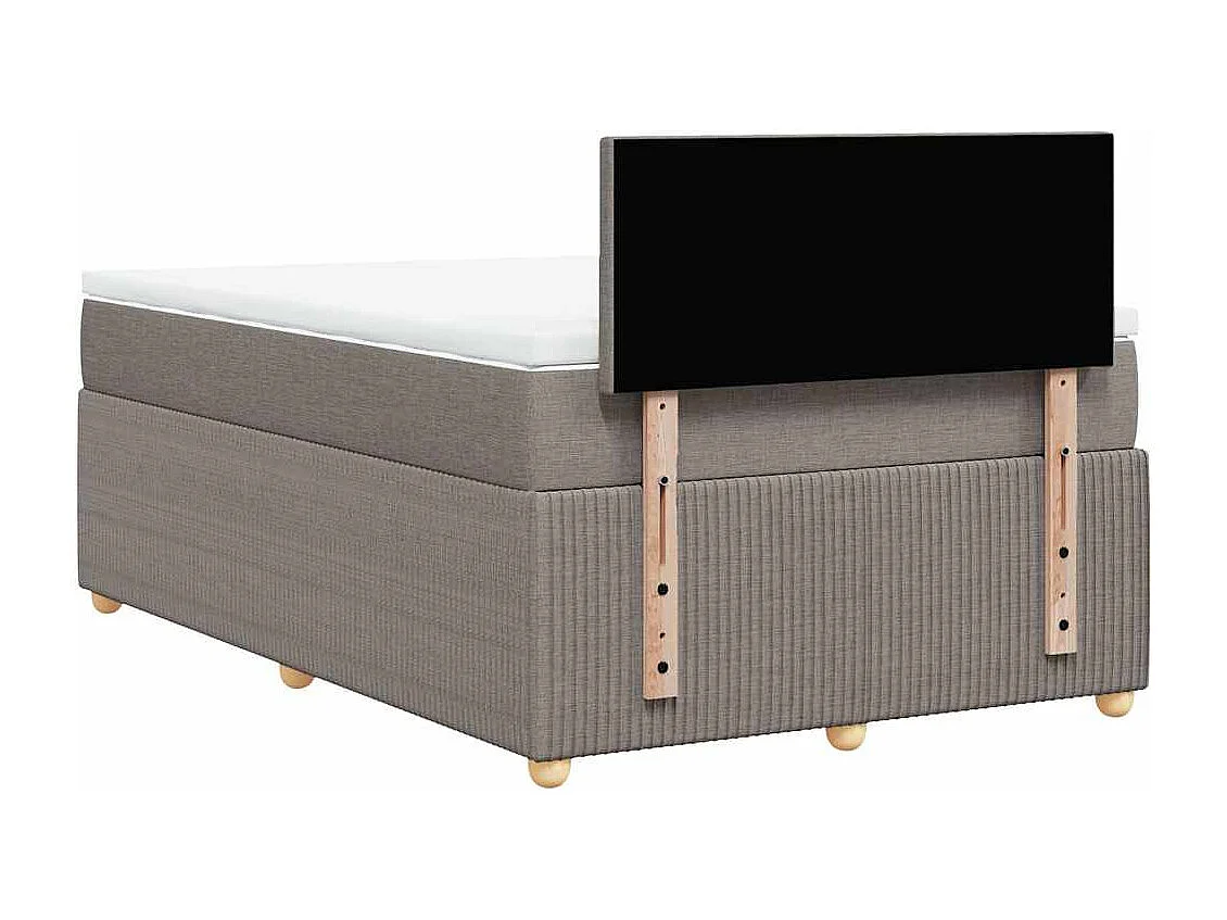 Sommier à lattes de lit avec matelas Taupe 120x200 cm Tissu