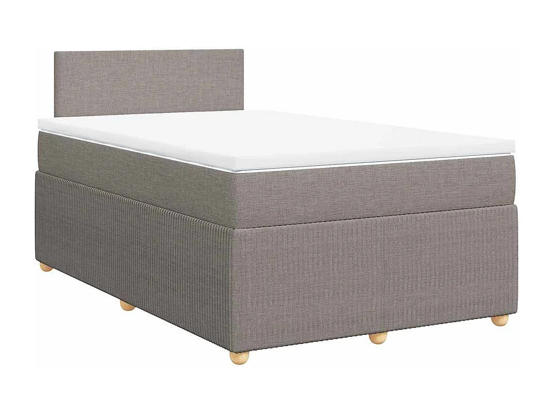 Sommier à lattes de lit avec matelas Taupe 120x200 cm Tissu