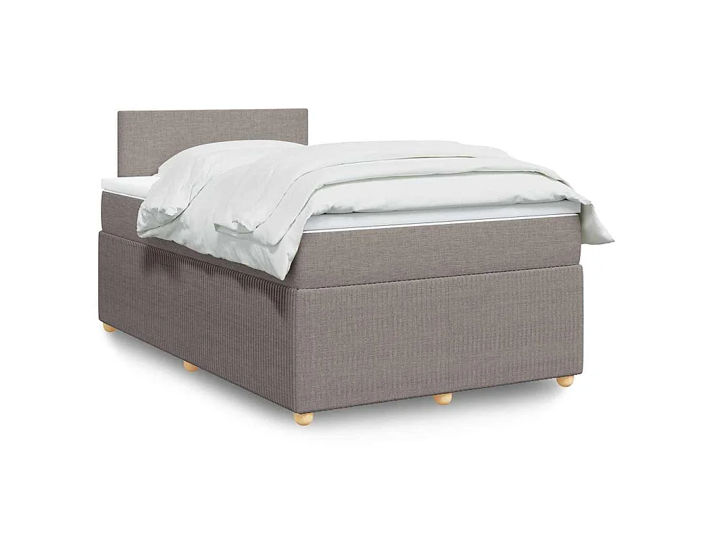 Sommier à lattes de lit avec matelas Taupe 120x200 cm Tissu
